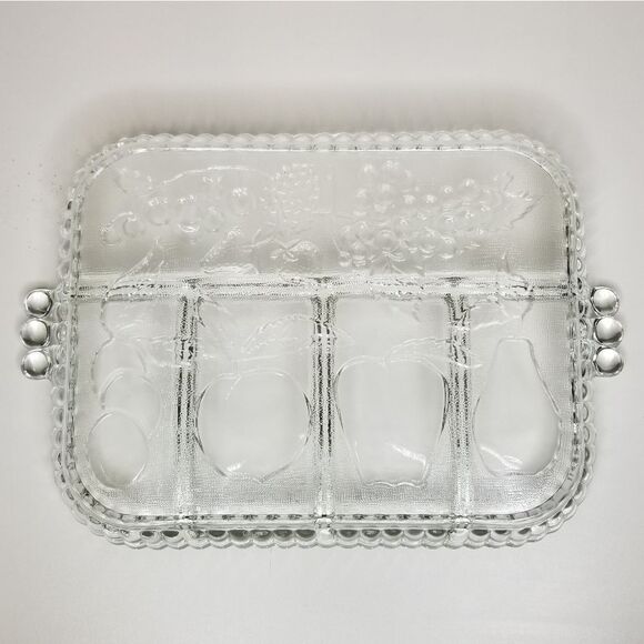 INDIANA Glass Crystal Collection 5 Part Relish Serving Tray - Picture 2 of 8